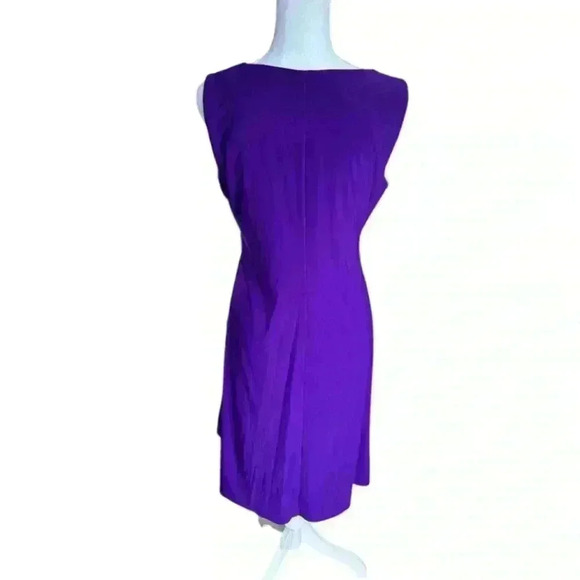 R&M Richards Rhinestone Brooch Crossover Surplice Dress Size 12 Plum - Picture 2 of 5